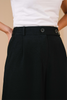 Pleated Wide Leg Pants- Black