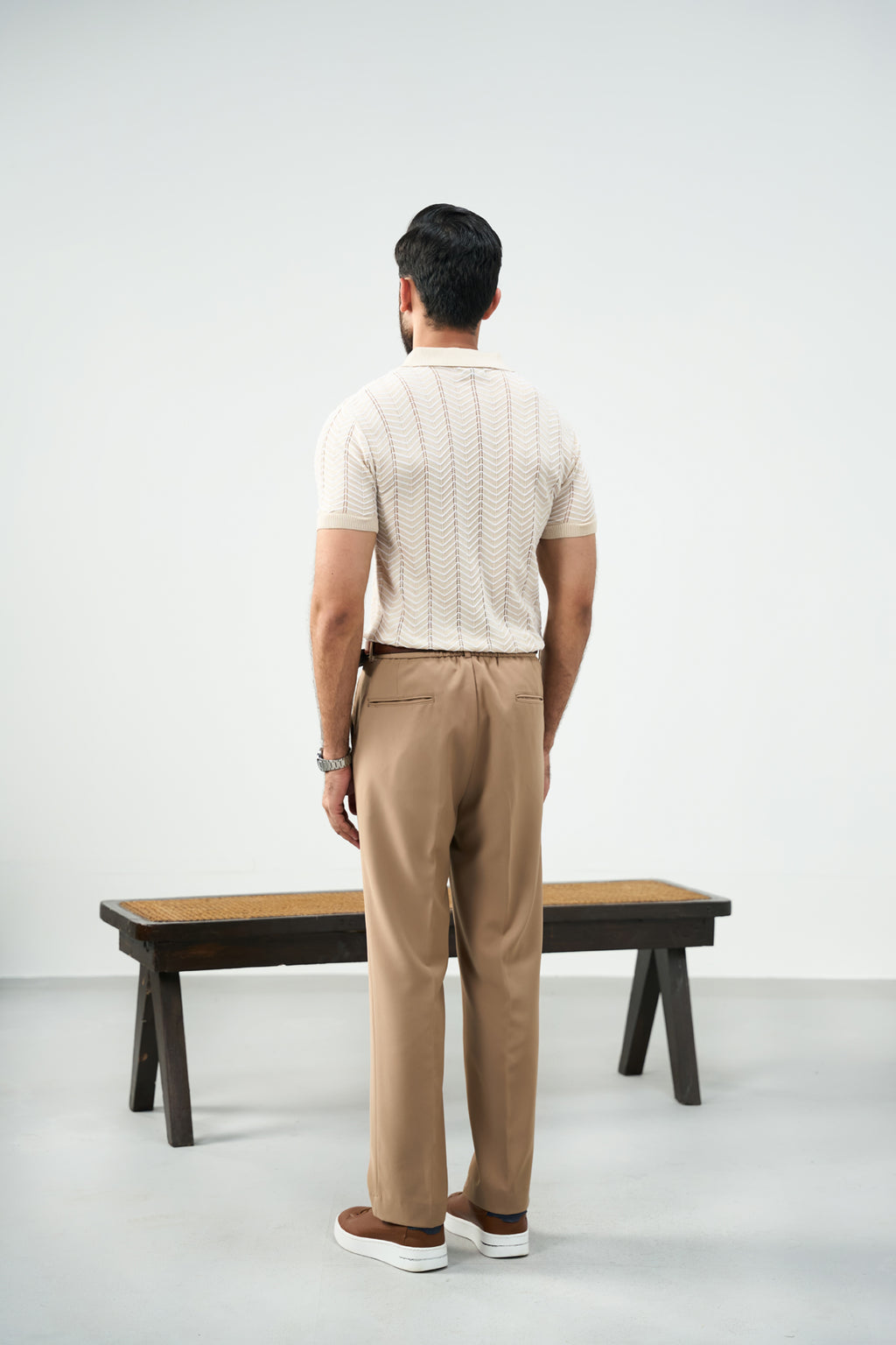 Zip Knit Polo - Sand