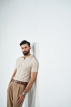 Zip Knit Polo - Sand