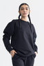 Drop Shoulder Embroidered Sweatshirt - Black