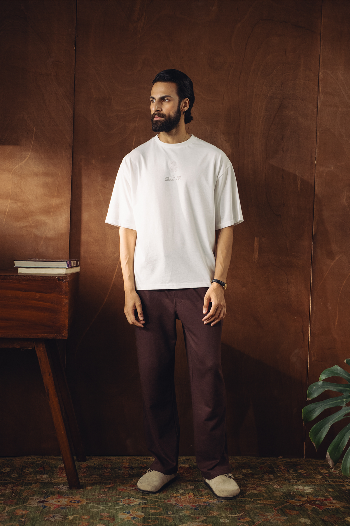 Relaxed Fit Terry Trousers – Dark Brown