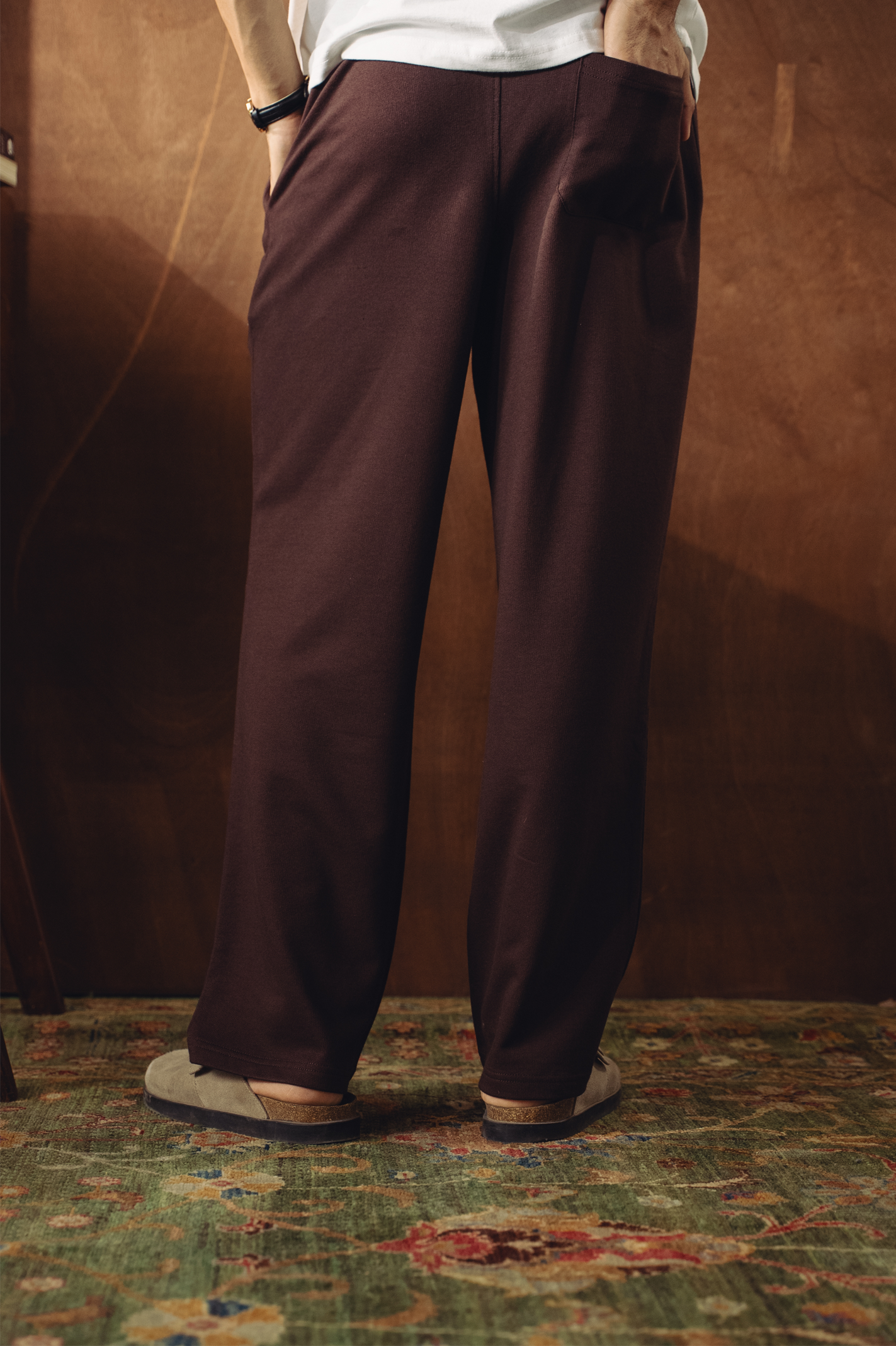 Relaxed Fit Terry Trousers – Dark Brown Secondary image
