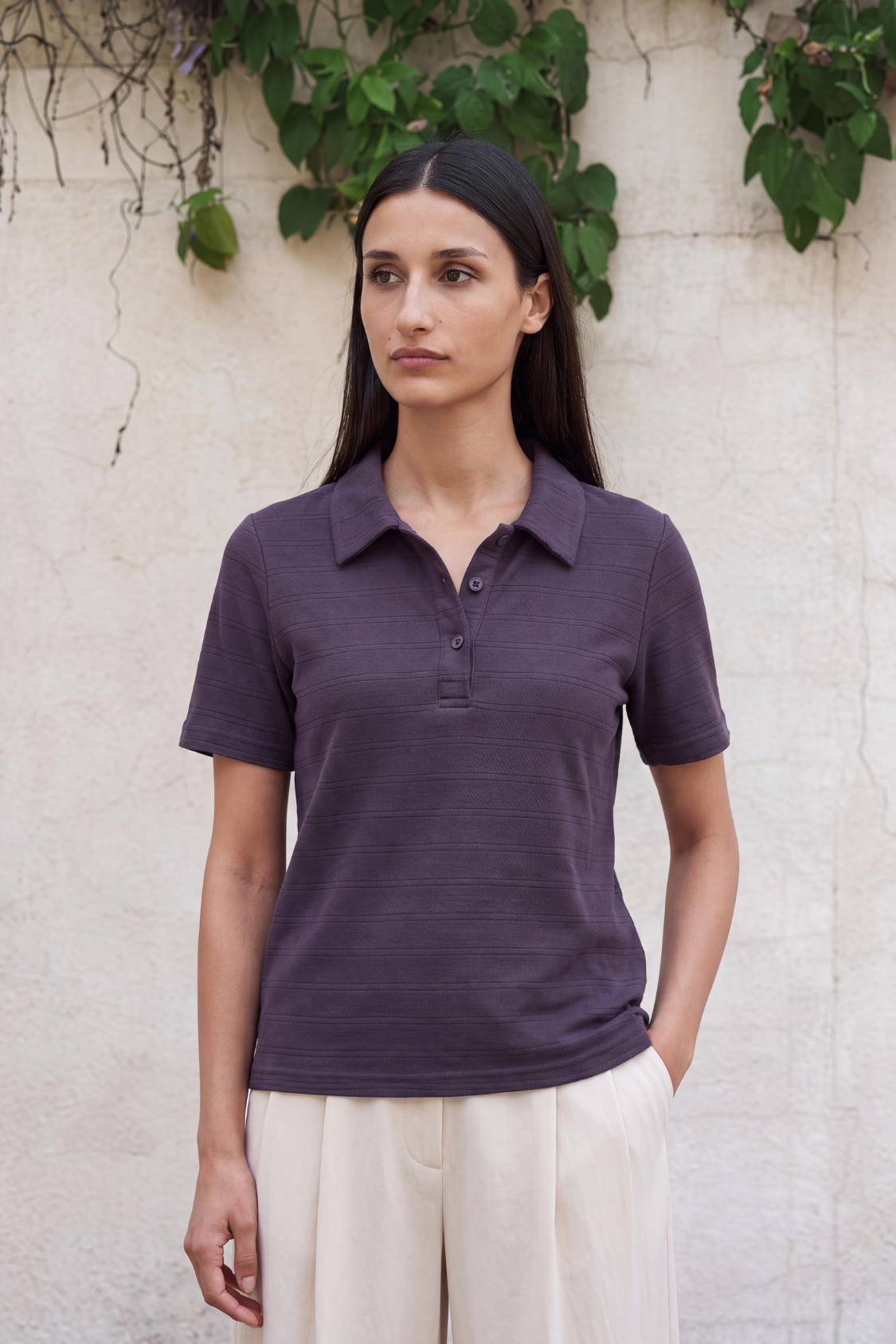 Pique baby Polo - Muave Secondary image