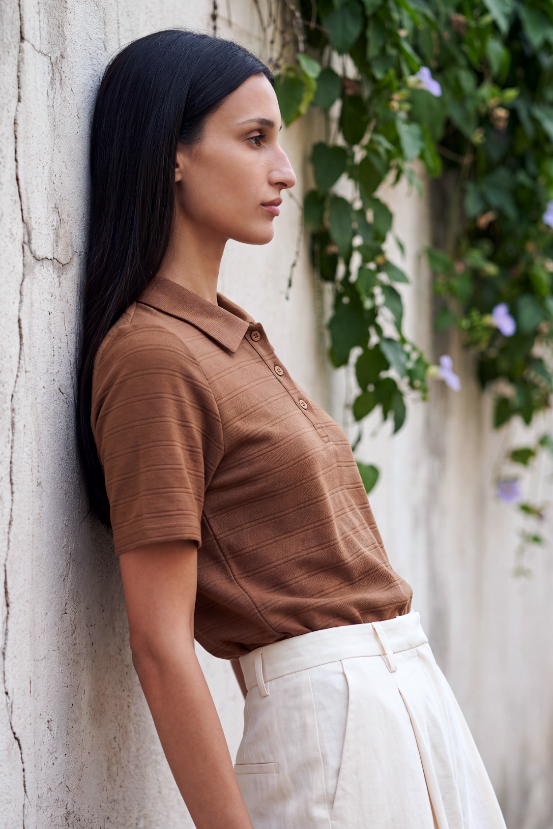 Pique baby Polo - Brown Main image