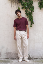 Textured Henley - Maroon Textured
