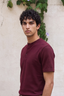 Textured Henley - Maroon Textured
