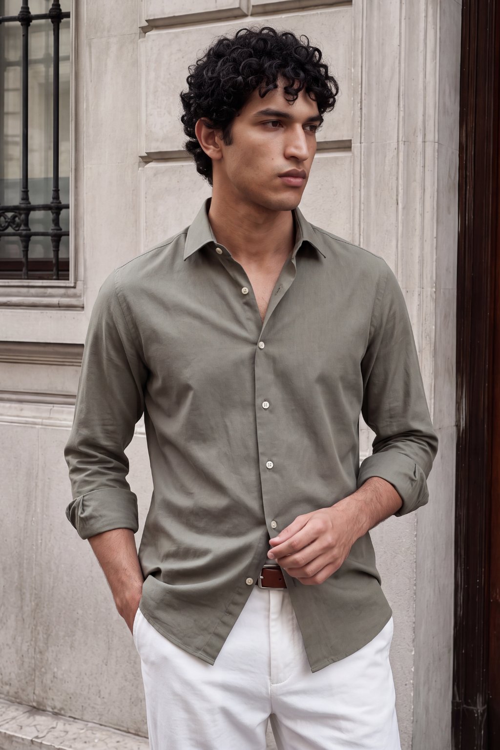 Everyday Linen Shirt - Olive Green