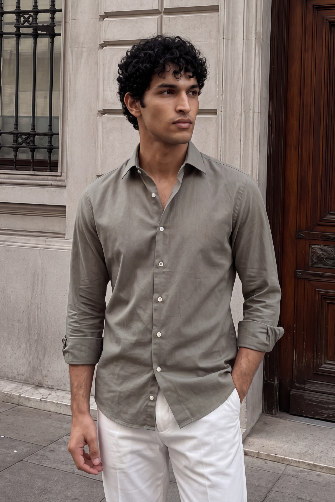 Everyday Linen Shirt - Olive Green Secondary image