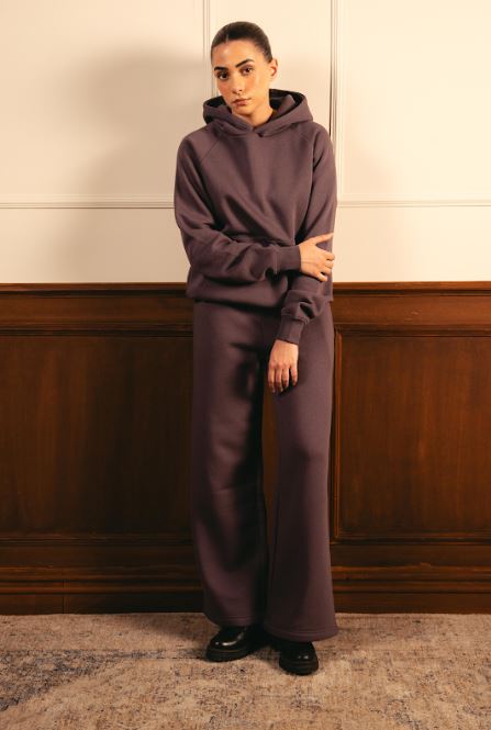 Everyday Wide Leg Sweatpants - Ash Plum