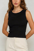 Slim Fit Tank Top - Black