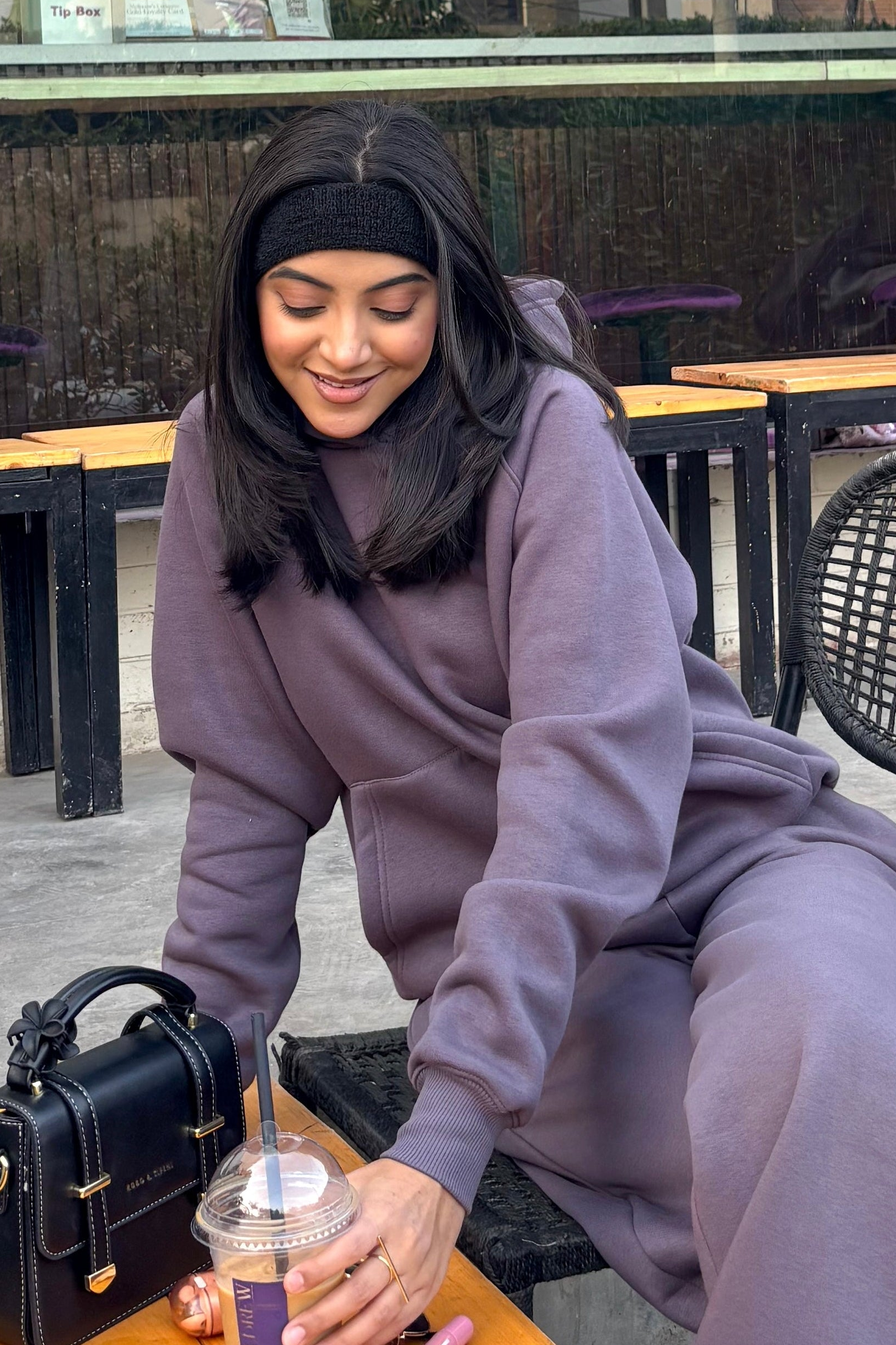 Women Heavy Fleece Pull-over Hoodie - Ash Plum