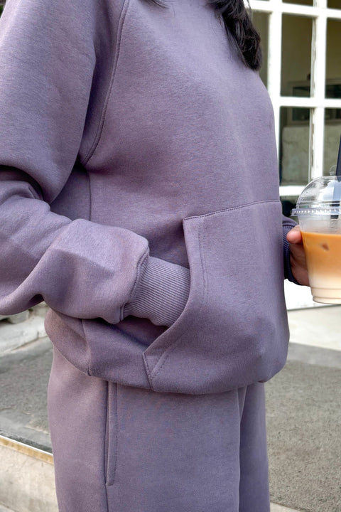 Women Heavy Fleece Pull-over Hoodie - Ash Plum