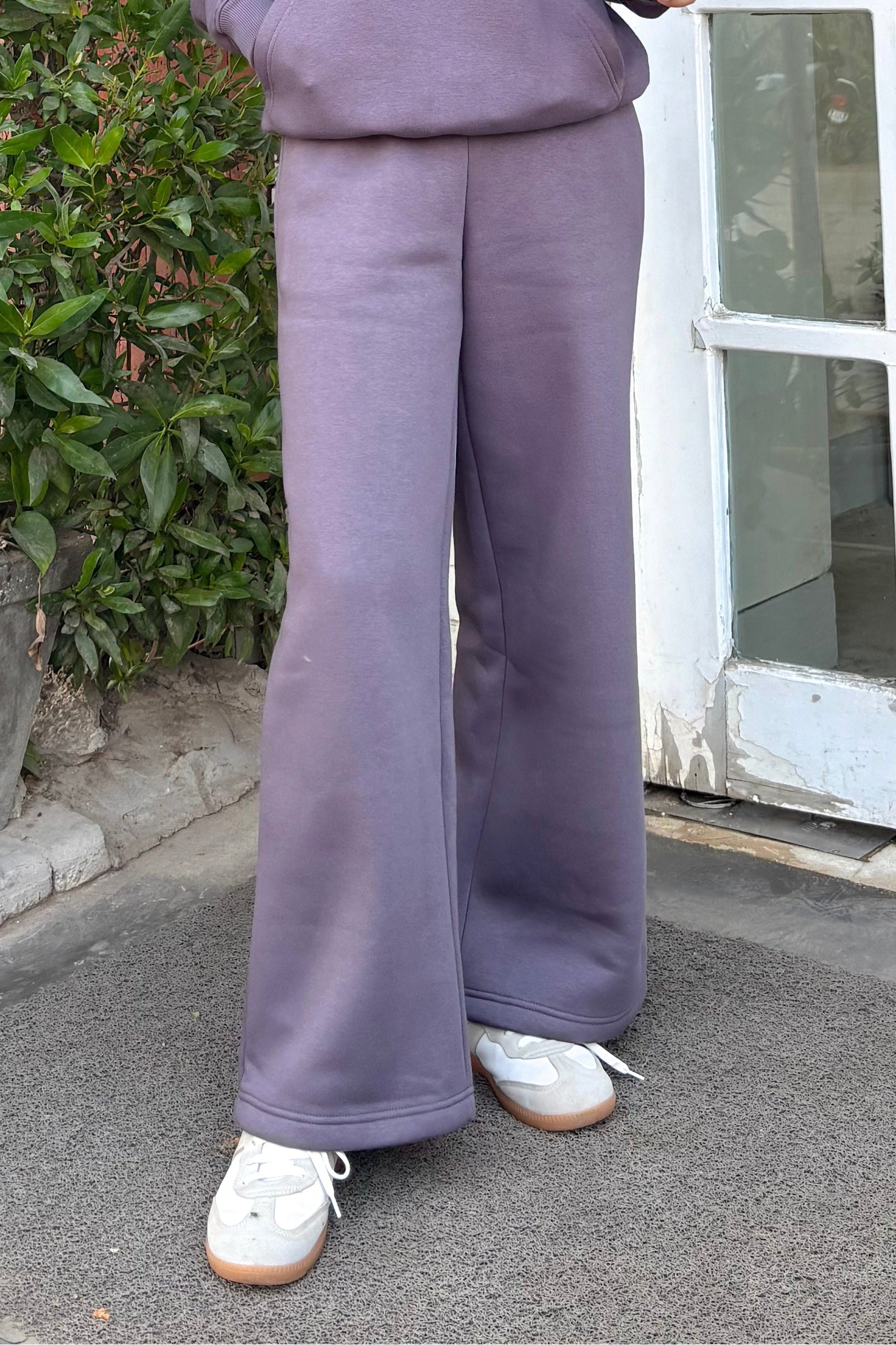 Everyday Wide Leg Sweatpants - Ash Plum Main image
