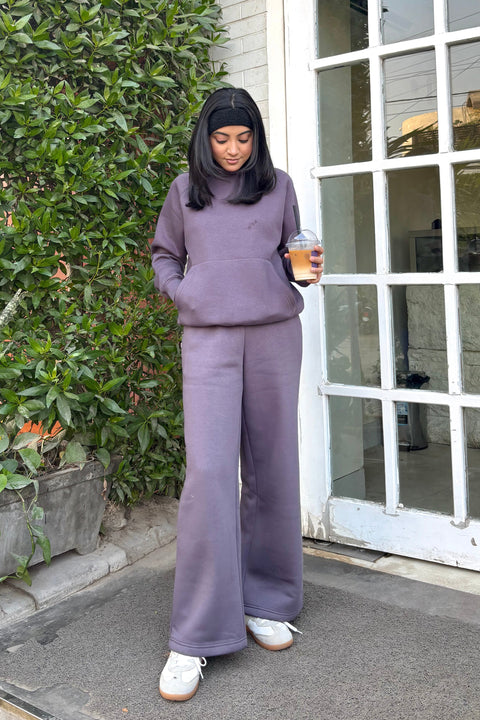 Women Heavy Fleece Pull-over Hoodie - Ash Plum