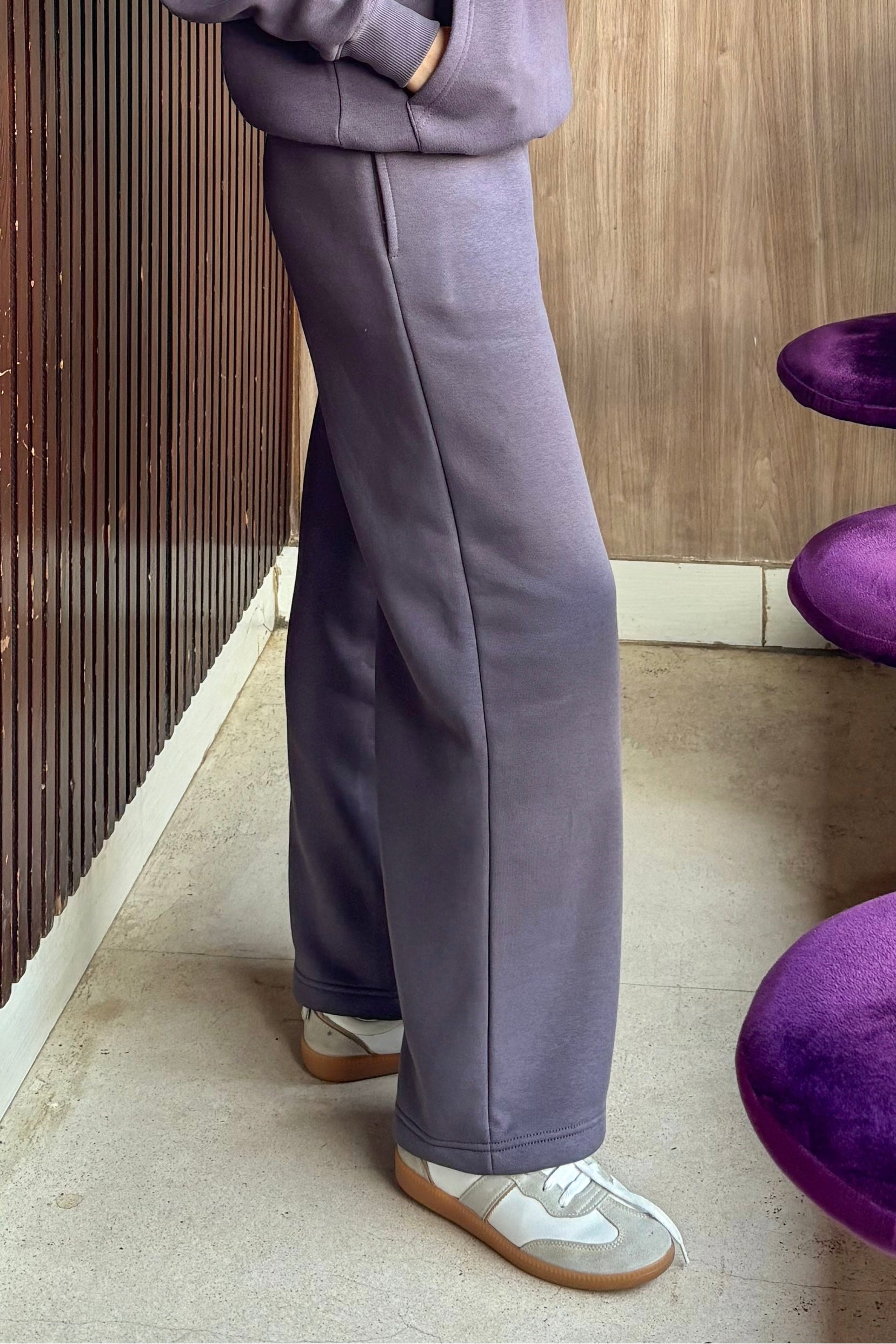 Everyday Wide Leg Sweatpants - Ash Plum Secondary image