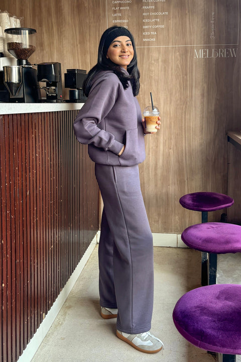 Women Heavy Fleece Pull-over Hoodie - Ash Plum