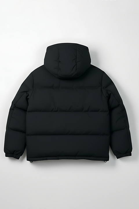 Insulated Hooded Puffer Jacket - Black