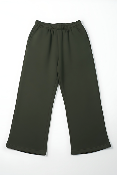 Everyday Wide Leg Sweatpants - Dark Green