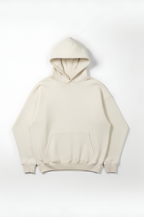 Heavy Fleece Pullover Hoodie – Ivory