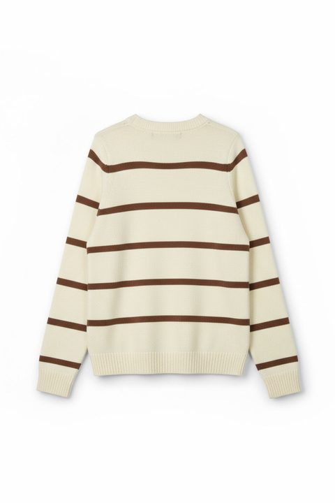 Monochrome Stripe Sweater - Cream