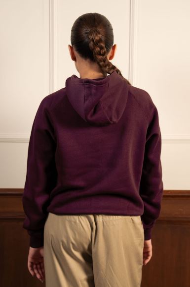 Women Heavy Fleece Pull-over Hoodie - Wine