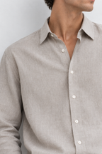 Light Grey Linen Shirt - Men