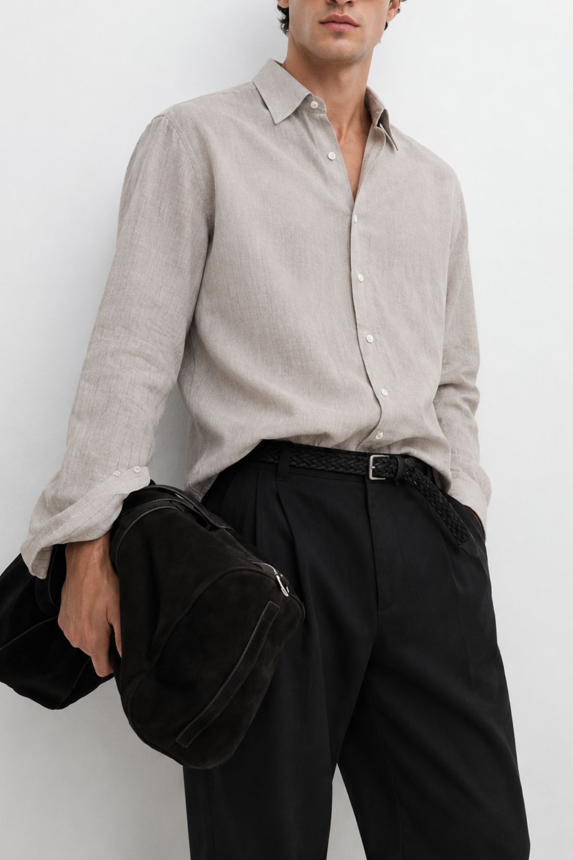 Light Grey Linen Shirt - Men
