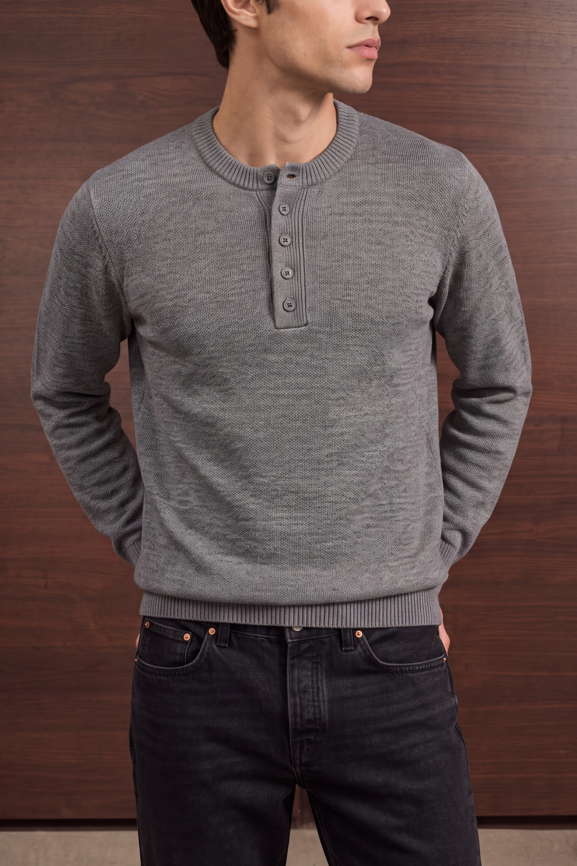Henley Sweater - Grey