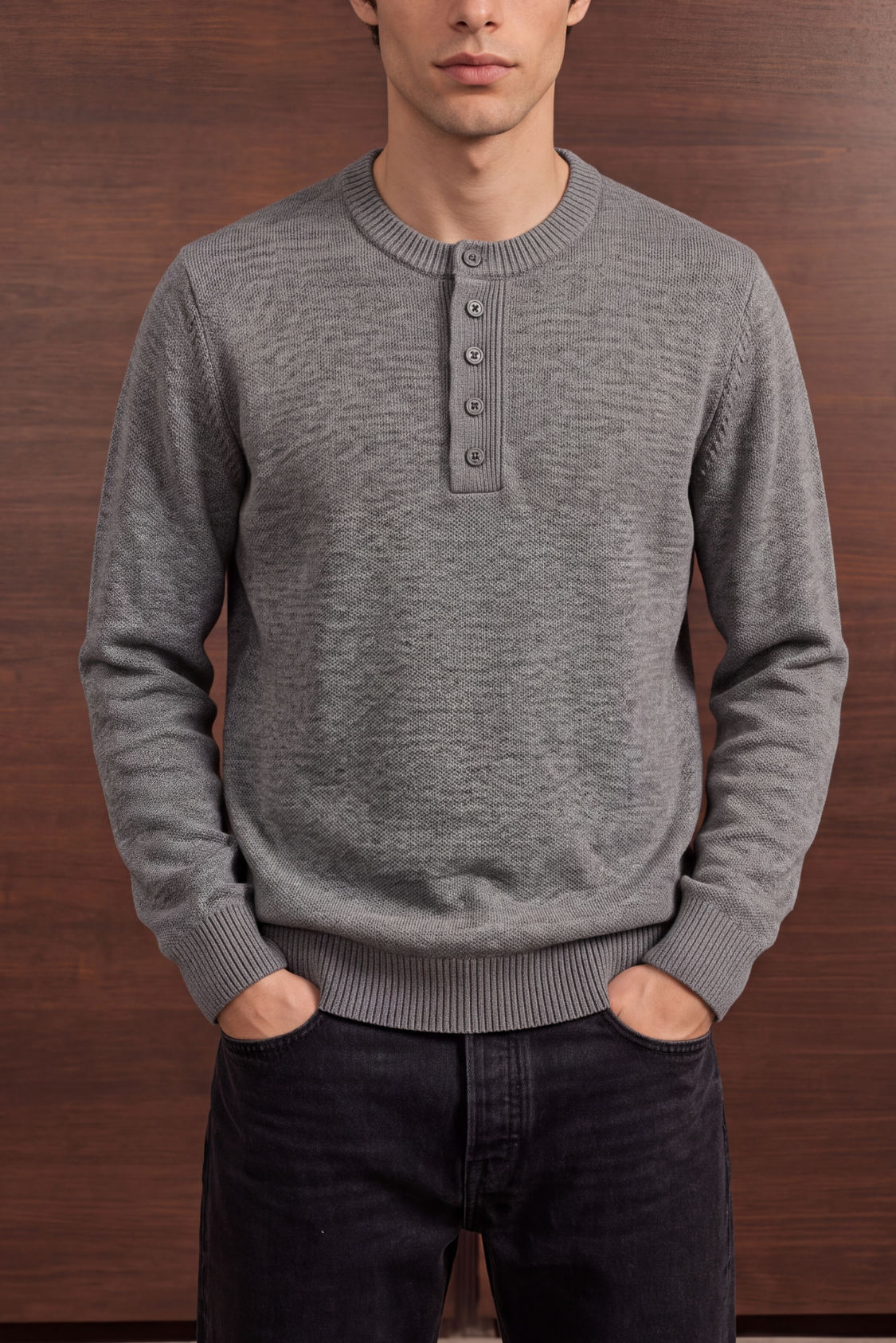 Henley Sweater - Grey