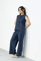 The Essential Vest Set - Blue and white