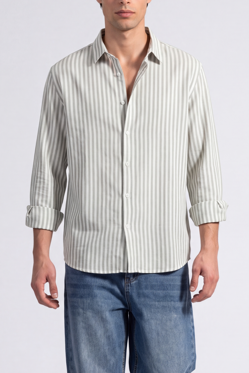 Green And White Stripe - Men