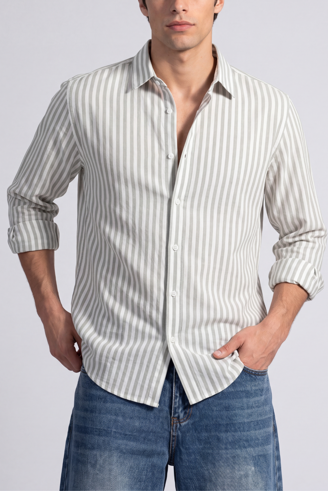 Green And White Stripe - Men Main image