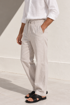 Grey Linen Trouser - Men