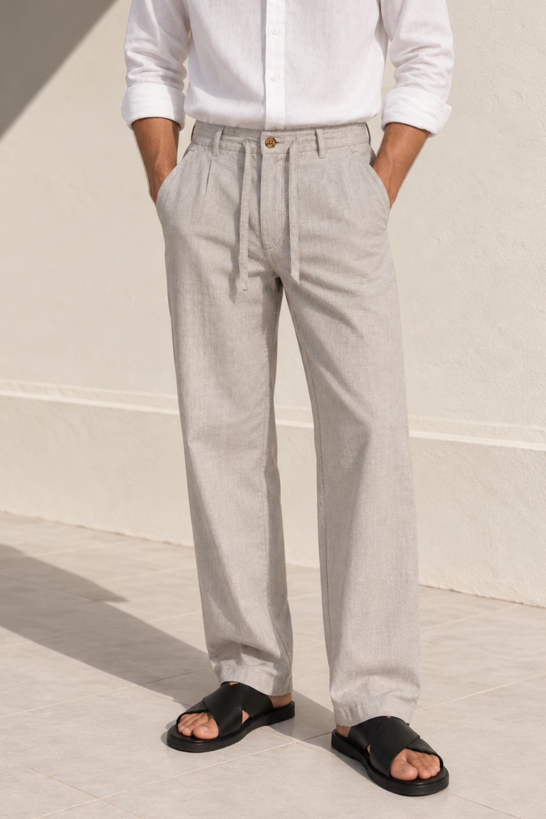 Grey Linen Trouser - Men Main image