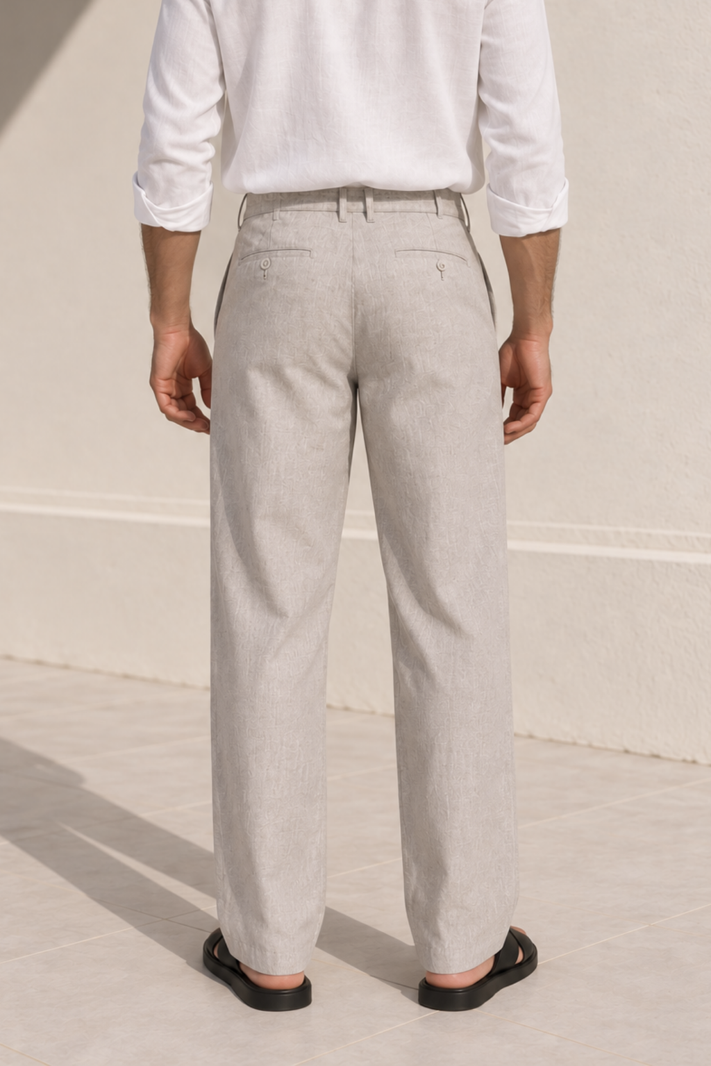 Grey Linen Trouser - Men