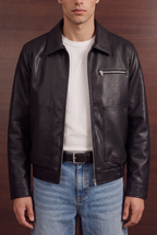 Classic Faux Leather Jacket – Black
