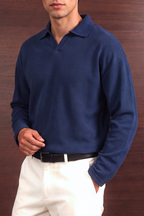 Classic Knit Polo - French Navy