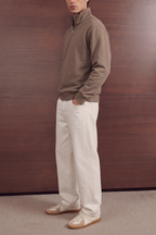 Relaxed Quarter Zipper - Sand