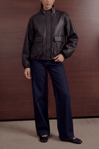 Utility Faux Leather Jacket – Black