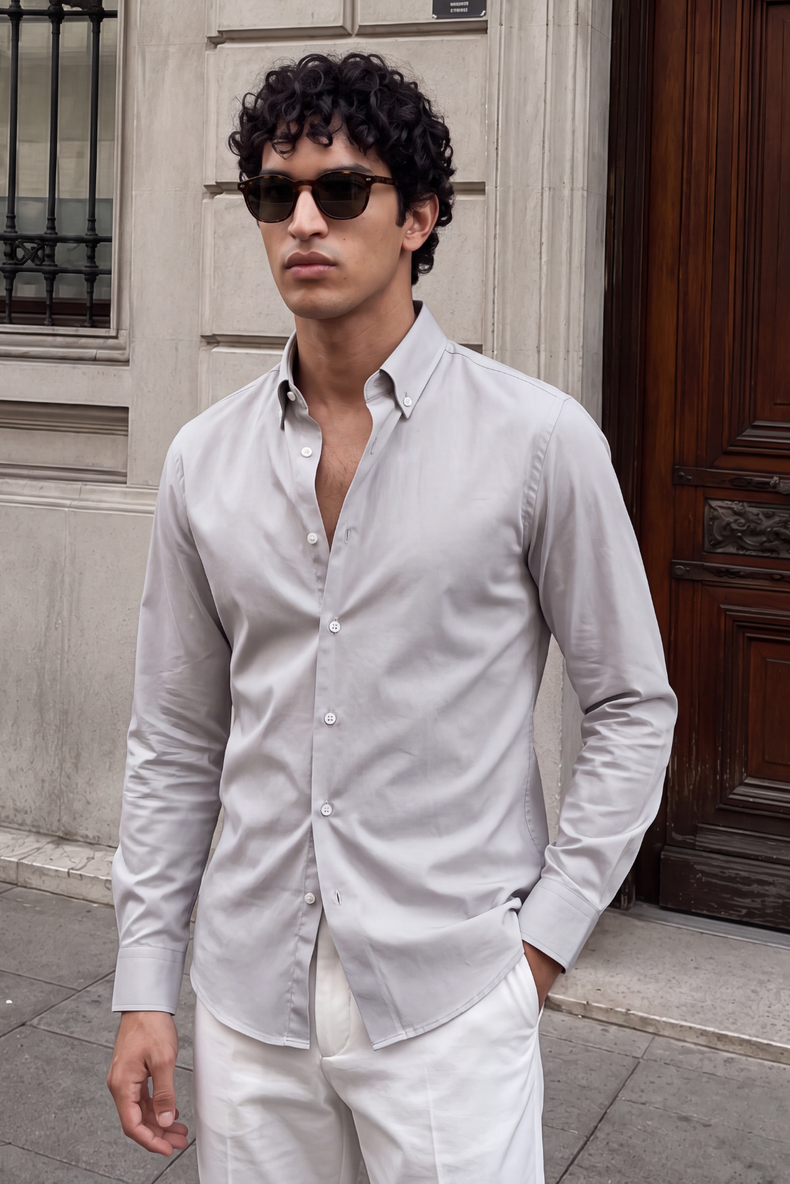 Everyday Solid Shirt - Light Grey Secondary image