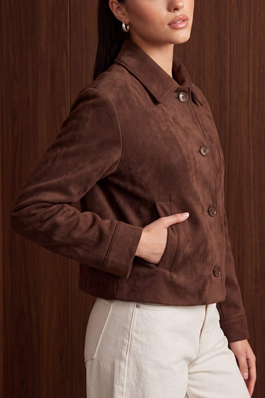 Women’s Heritage Suede Jacket – Brown Main image