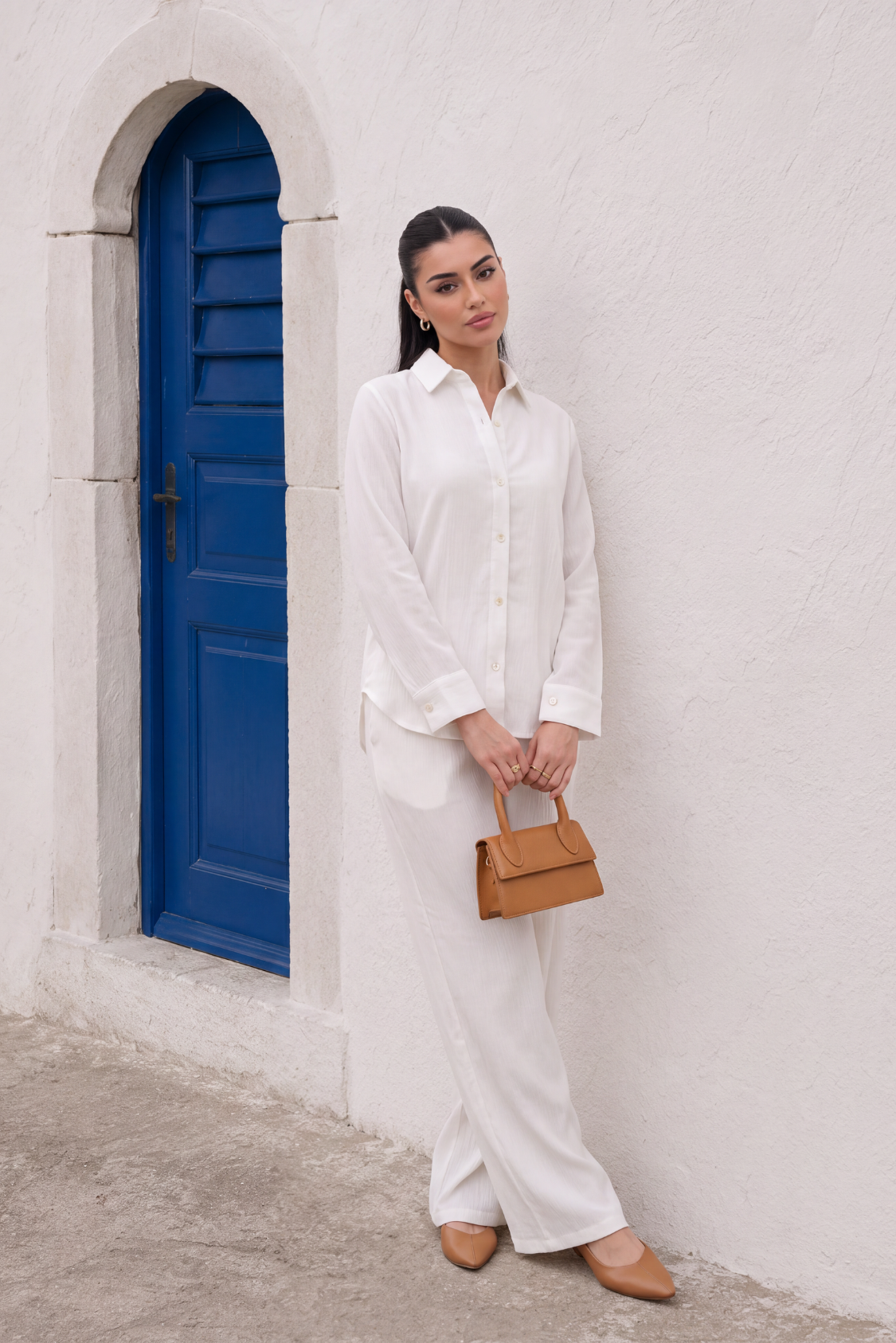 Crinkle Co-Ord Set - Pure White Secondary image