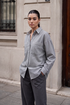 The Relaxed Stripe Shirt - Ash stripe