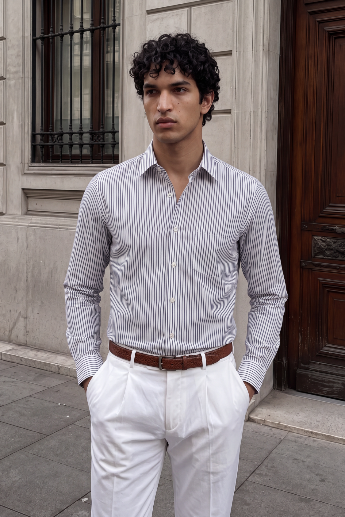 Striped Button Down - Blue & White Secondary image