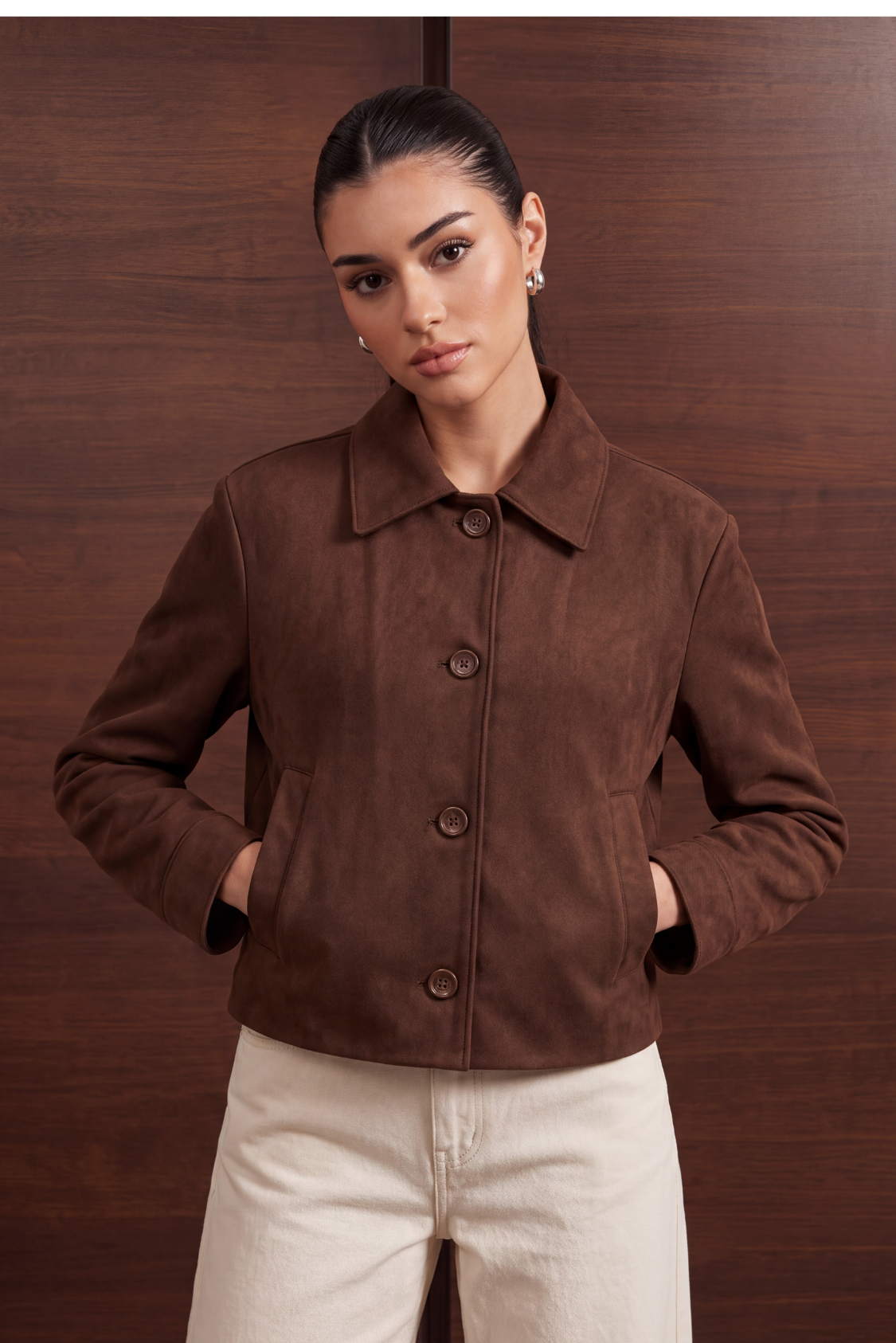 Women’s Heritage Suede Jacket – Brown Secondary image