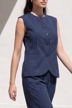 The Essential Vest Set - Blue and white