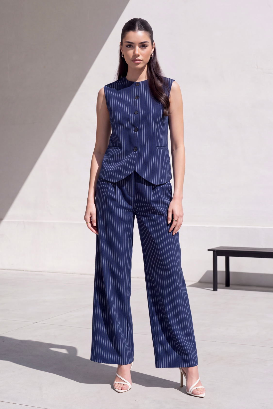 The Essential Vest Set - Blue and white Main image