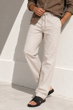 Beige Linen Trouser - Men