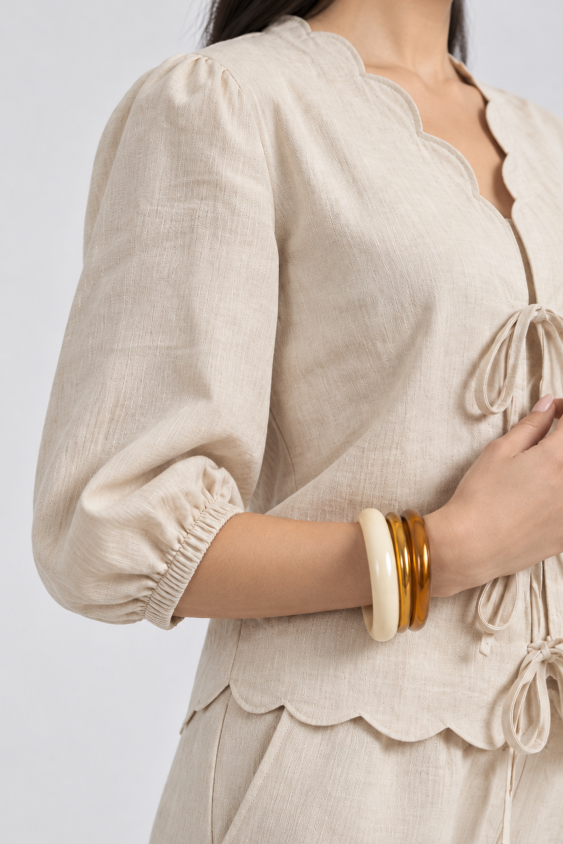 Curve Co-ord Set - Beige Secondary image