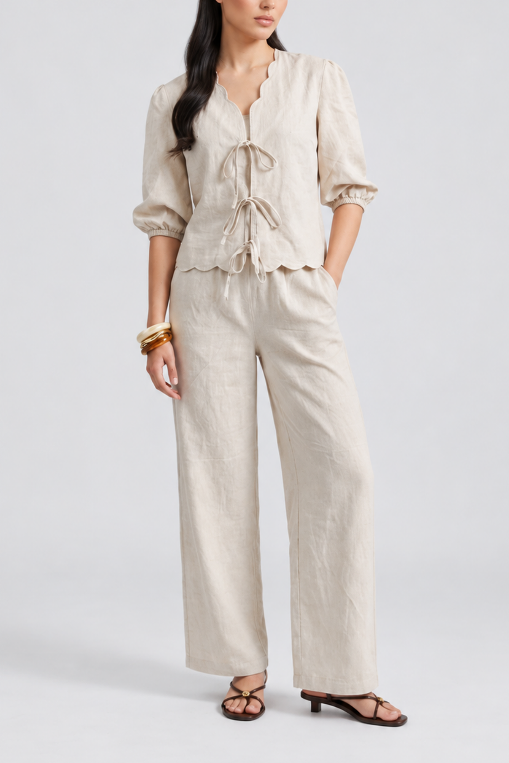 Curve Co-ord Set - Beige